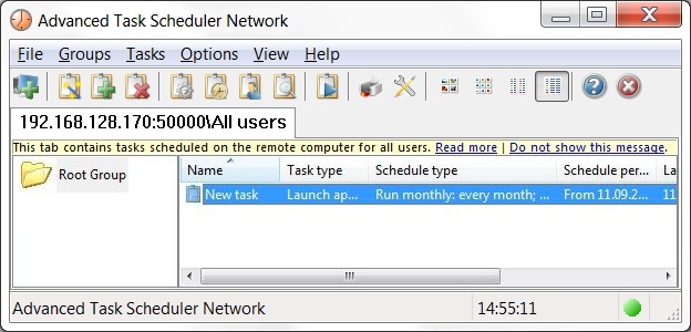 Advanced Task Scheduler Network Screenshot